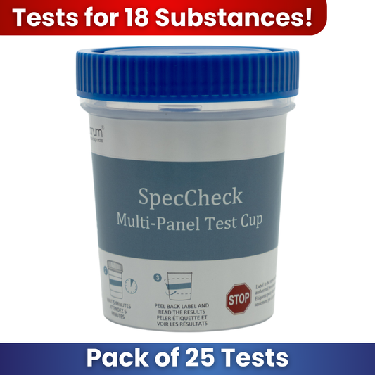 SpecCheck 18-panel Drug Test Cup W/ AD (25 Tests/Kit)